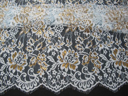 Règlage en nylon métallique d'or de dentelle de cil pour la largeur de la mode 140CM de robes
