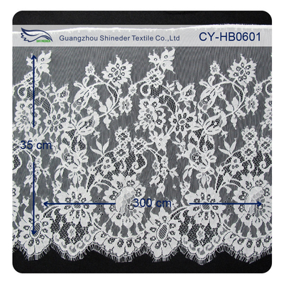 Équilibre en nylon de dentelle d'oeillet, dentelle nuptiale de feston floral pour la robe de soirée
