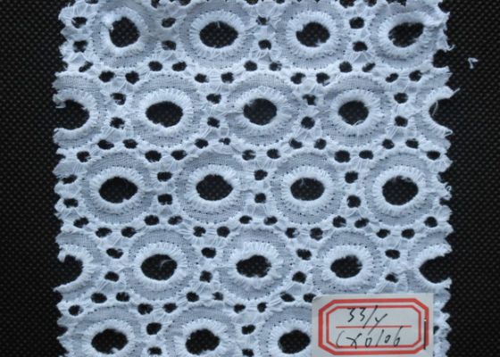 L'oeillet blanc pur de coton a brodé l'équilibre de dentelle pour GV CY-CX0106 d'usage de bébés
