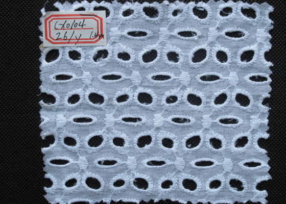 Équilibre 100% de dentelle d'oeillet de broderie de coton pour la chemise CY-CX0104 de chapeau de robe