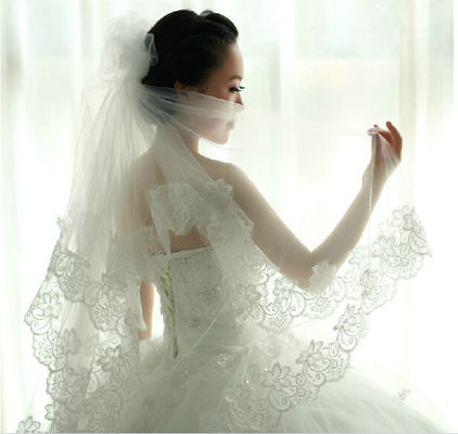 lacez les accessoires de mariage de jeune mariée de voile d'équilibre 80cm à 175cm, blanc