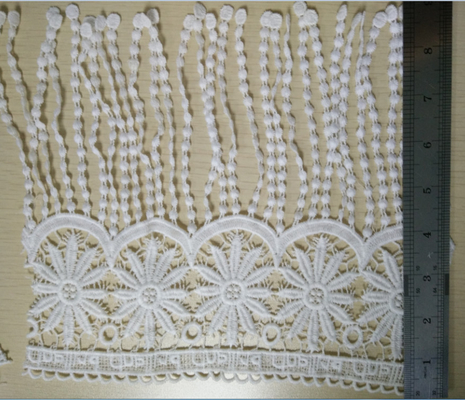 Équilibre noir de frange molle/blanc décoratif de dentelle avec du lait poly