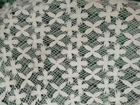 le tissu de dentelle de coton de nature de largeur de 1.3m pour des vêtements façonnent le GV