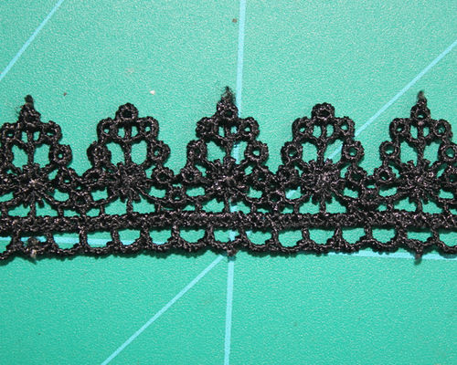 Poly largeur décorative soluble dans l'eau de Dyeable 2cm d'équilibre de dentelle dans la couleur blanche/noir