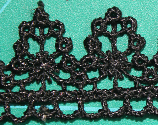 Poly largeur décorative soluble dans l'eau de Dyeable 2cm d'équilibre de dentelle dans la couleur blanche/noir