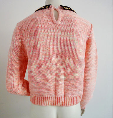 Chandails détachables de pull de dames de pullover de collier rose pour l'automne, hiver