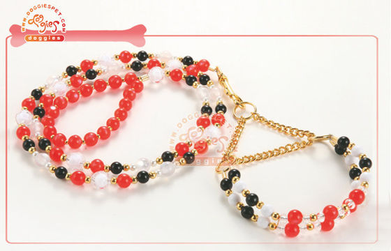 Collier exquis de formation de chien de chaîne de martingale de perle de perle pour le chien de jouet
