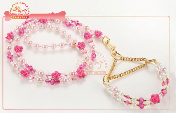 Collier exquis de formation de chien de chaîne de martingale de perle de perle pour le chien de jouet