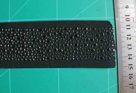 nylon et Spandex élastiques noirs de sangle de 5cm avec de la fausse pierre