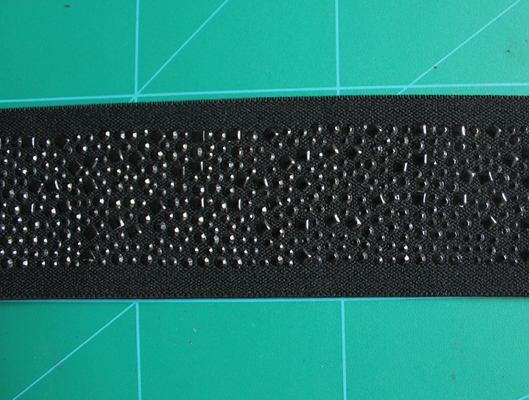 nylon et Spandex élastiques noirs de sangle de 5cm avec de la fausse pierre