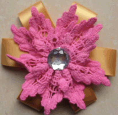 Corsage de fleur artificielle de dentelle de coton tissé pour des vêtements, fleurs tissées faites main