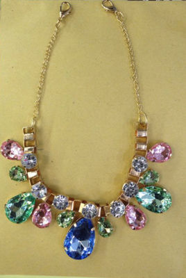 Collier fait main de fausse pierre à chaînes d'or, colliers perlés handcrafted