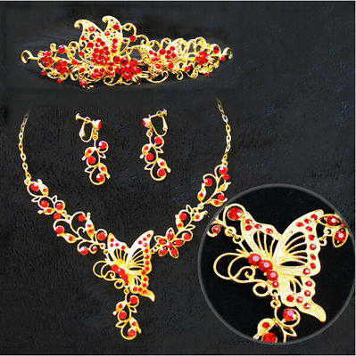 Couronne animale faite main exquise de boucles d'oreille de collier de bijoux pour les femmes, filles
