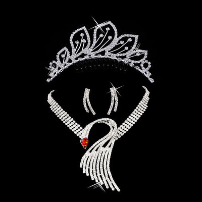 Couronne animale faite main exquise de boucles d'oreille de collier de bijoux pour les femmes, filles