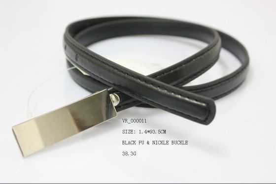 La ceinture noire de tissu d'unité centrale pour la ceinture de maintien de dames des femmes/1.4cm, shinny la boucle de nickel d'or