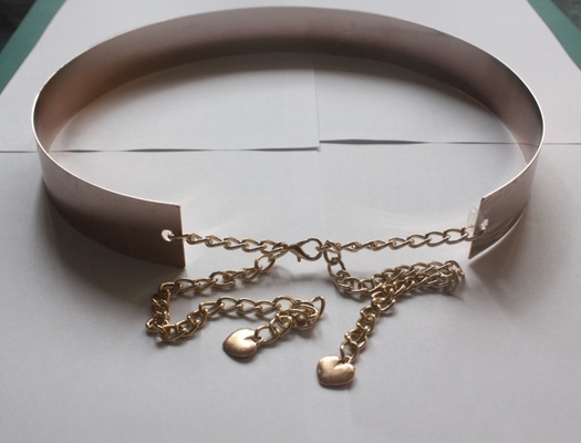ceintures de tissu de 5cm pour les femmes, miroir métallique de plaque métallique de mode avec la ceinture de maintien à chaînes