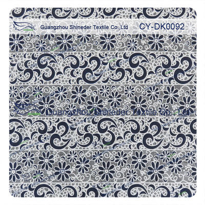 Coutume de tissu de dentelle de burn-out de polyester de coton imprimée pour le vêtement d'enfants