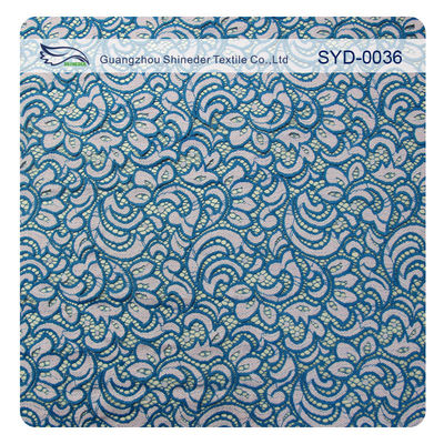Tissu en nylon de dentelle de double coton de couleur pour le tissu à la maison de dentelle de textile/cil