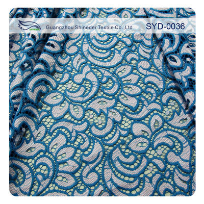 Tissu en nylon de dentelle de double coton de couleur pour le tissu à la maison de dentelle de textile/cil