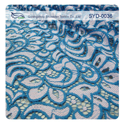 Tissu en nylon de dentelle de double coton de couleur pour le tissu à la maison de dentelle de textile/cil