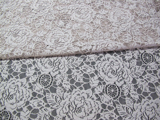 Blanc en nylon de tissu de dentelle de fleur de coton écologique pour l'ODM d'OEM de chemisier