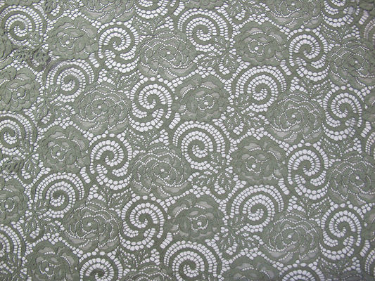 Tissu en nylon de dentelle de fleur tricoté pour le vêtement avec la dentelle de Non-Bout droit