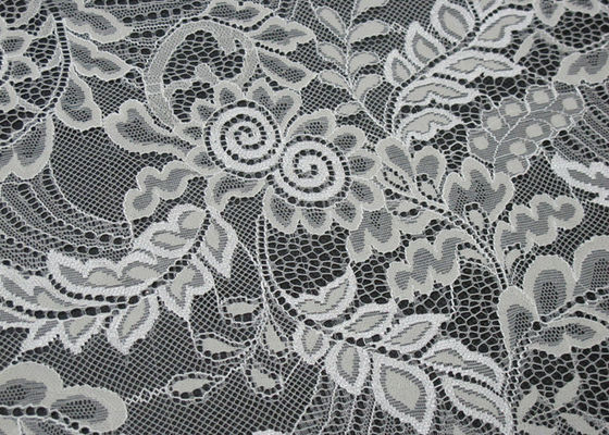 Floral blanc de tissu en nylon populaire élégant de dentelle pour la robe de mariage
