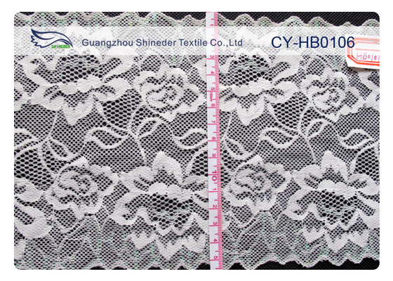 Dentelle en nylon de conception d'OEM/ODM avec le matériel élastique pour la chemise CY-HB0106
