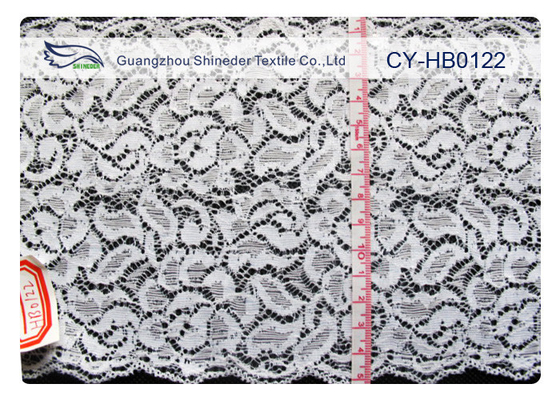 Tissu en nylon de dentelle de coton de mode soluble dans l'eau, largeur CY-HB0122 de 15cm