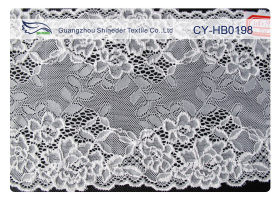 Équilibre en nylon de tissu de dentelle de coton extensible blanc pour la robe de mariage CY-HB0198