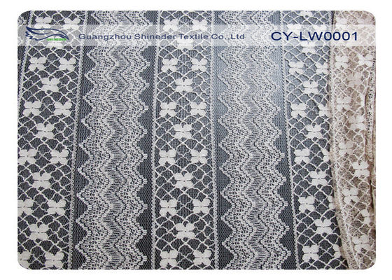 Coton écologique CY-LW0001 du nylon 70% du tissu en nylon 30% de dentelle de coton de robe