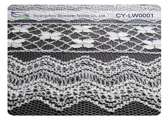 Coton écologique CY-LW0001 du nylon 70% du tissu en nylon 30% de dentelle de coton de robe