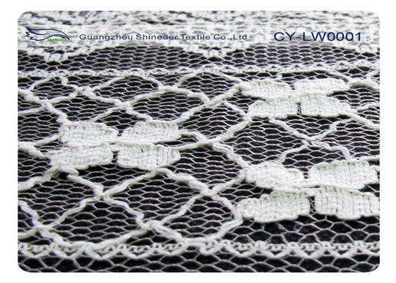 Coton écologique CY-LW0001 du nylon 70% du tissu en nylon 30% de dentelle de coton de robe