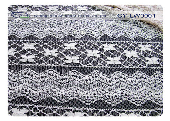 Coton écologique CY-LW0001 du nylon 70% du tissu en nylon 30% de dentelle de coton de robe