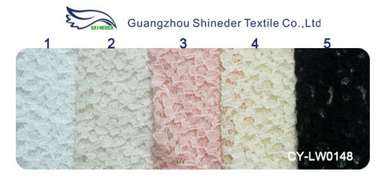 Largeur confortable CY-LW0148 de coton du tissu en nylon Rétrécissement-Résistant 150cm de dentelle