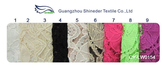 Tissu en nylon de dentelle de coton Rétrécissement-Résistant, tissu géométrique CY-LW0154 de fleur