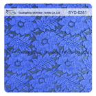 Tissu attaché de dentelle de bleu d'indigo de lancement d'été, tissu floral nuptiale de dentelle